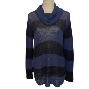 Wooden Ships Charcoal And Blue Strip Sweater